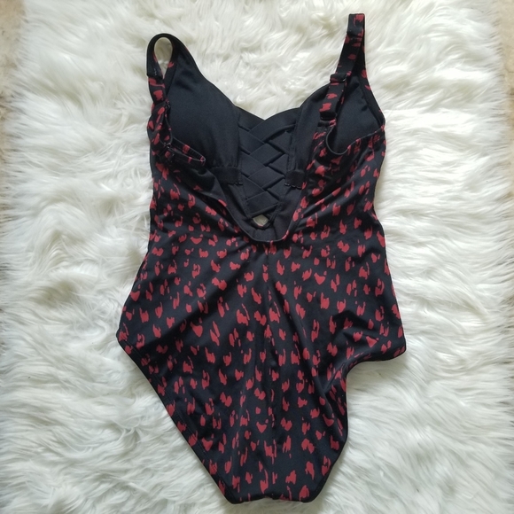 Apt 9 Cheetah Lace Up One Piece Swimsuit - Picture 6 of 10